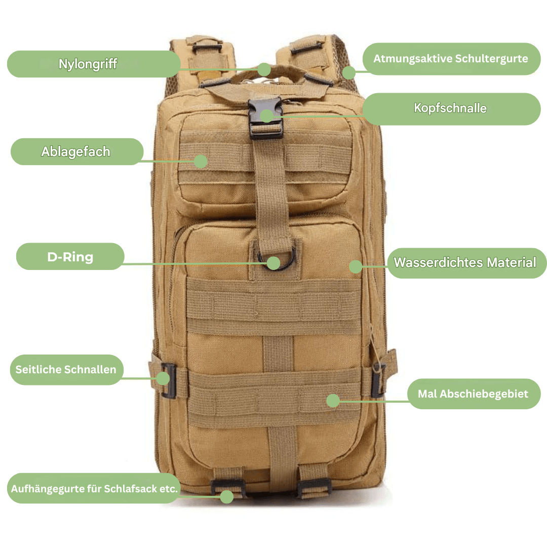 ADVENTUREPACK – Wasserdichter 50-Liter-Taktikrucksack für Reisen und Outdoor-Aktivitäten