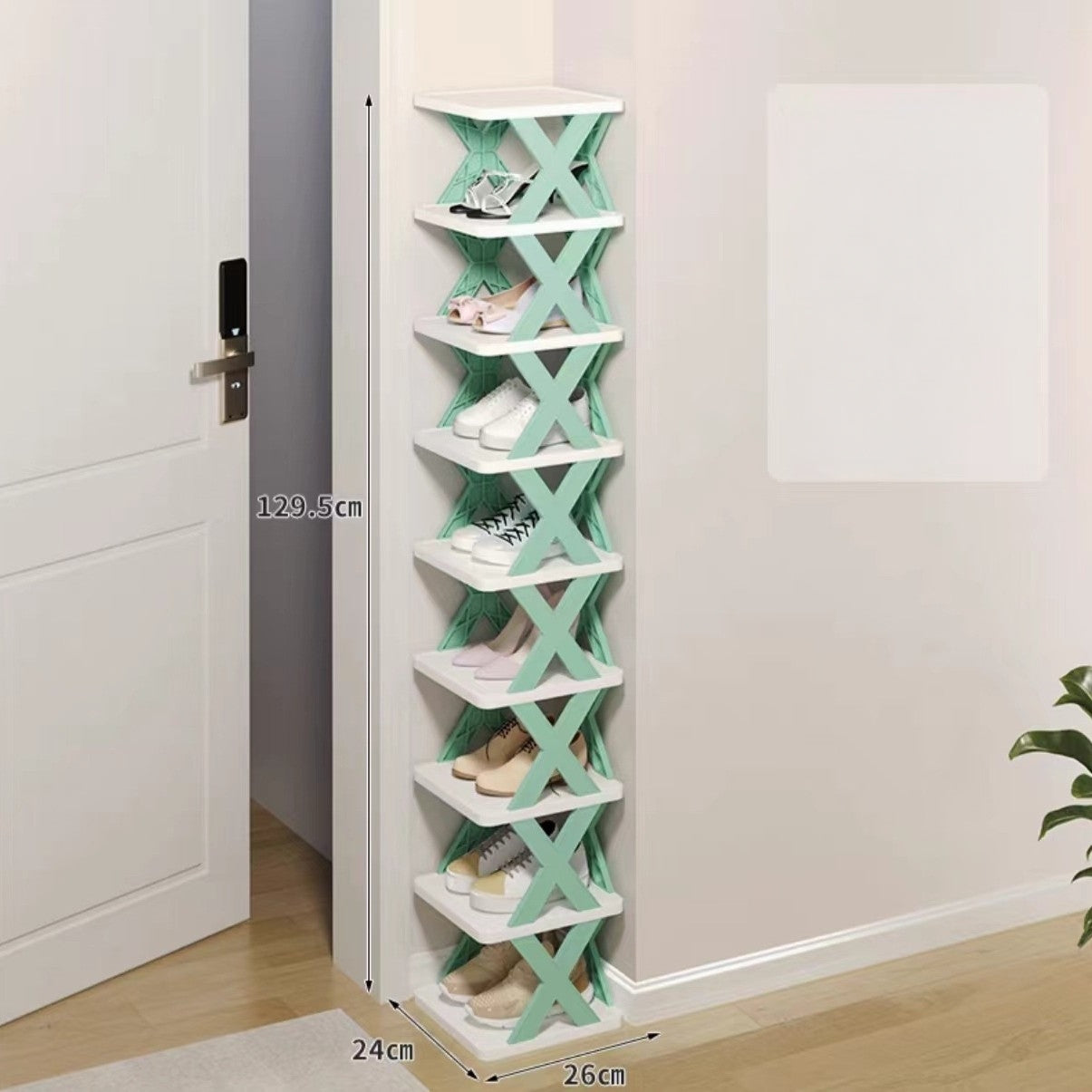 Schmales Schuhregal Turm | Karnz