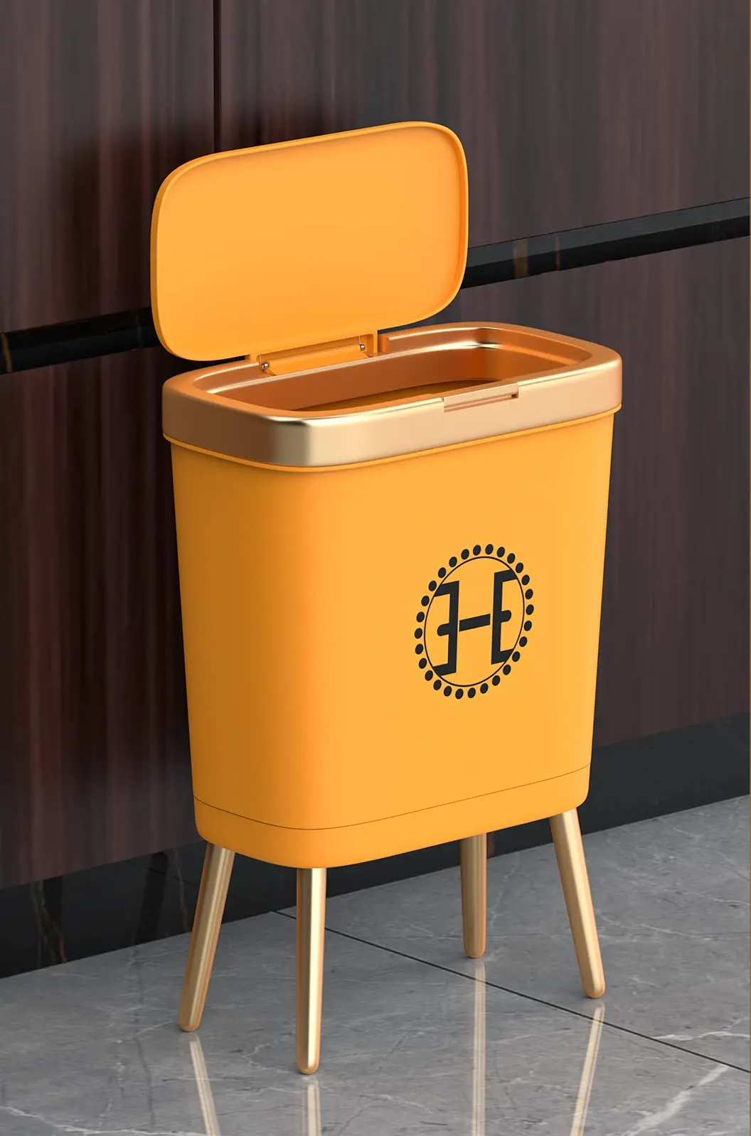 GoldenSlim Moderner Mülleimer mit Deckel Karnz