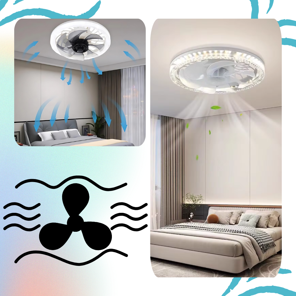 Ästhetischer Deckenventilator mit Licht und Fernbedienung | Karnz