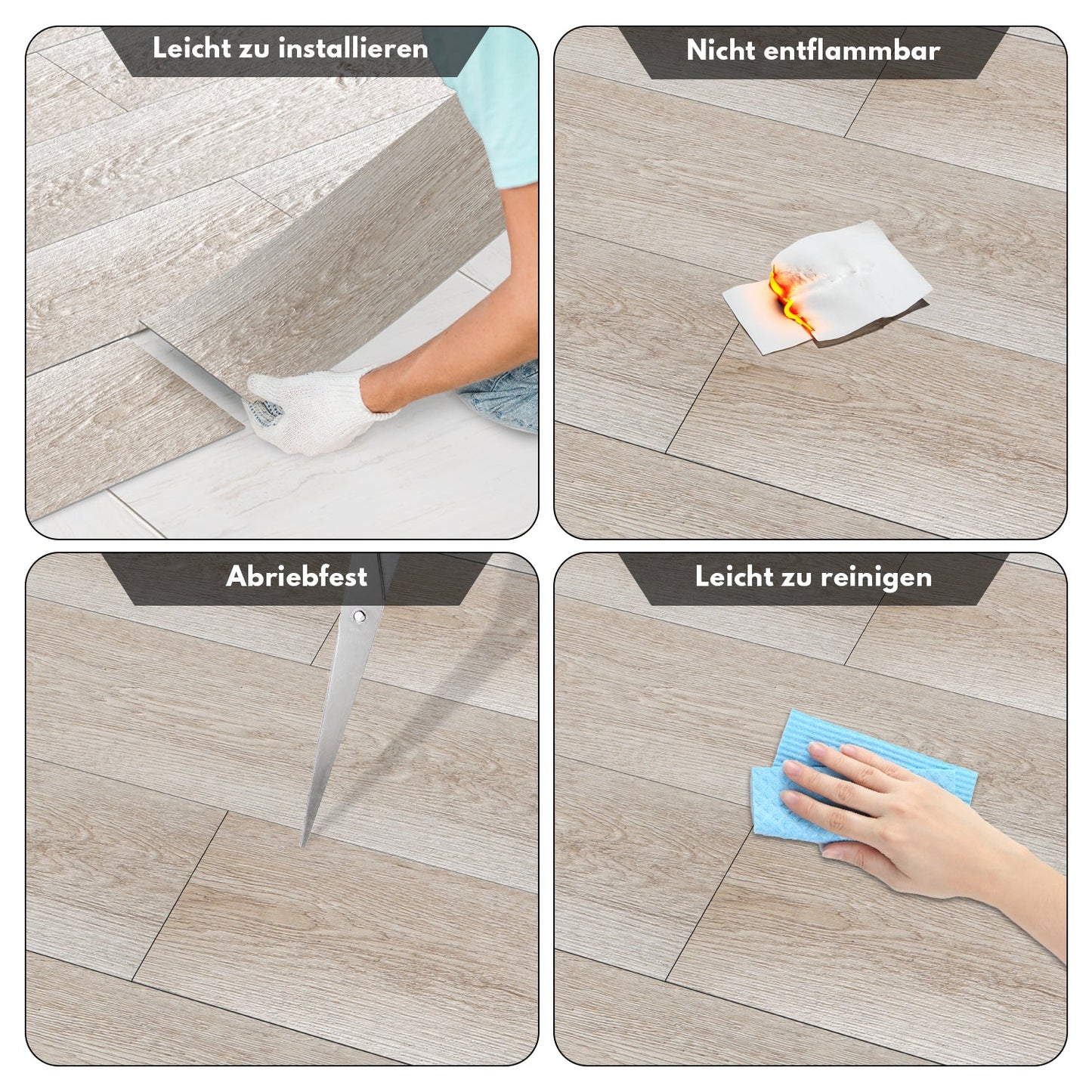 PVC Bodenbelag Selbstklebend Vinylboden 1.5mm Dicke | Karnz