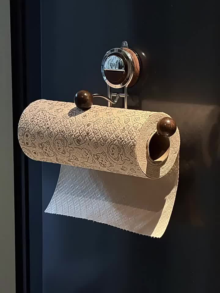 KeukenGrip Rollhalter aus Edelstahl mit Saugfuß | Karnz