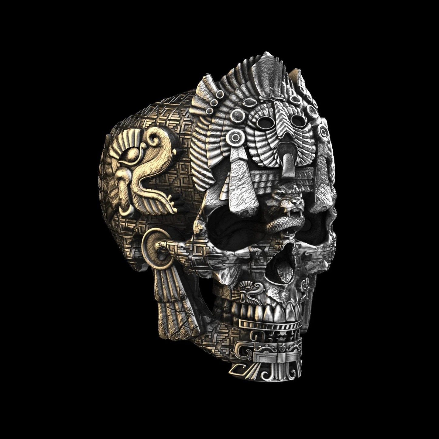 Herrenring mit Totenkopfmotiv aus Sterlingsilber | Handgefertigter Statement-Schmuck von GrimSkull | 100 % Silber
