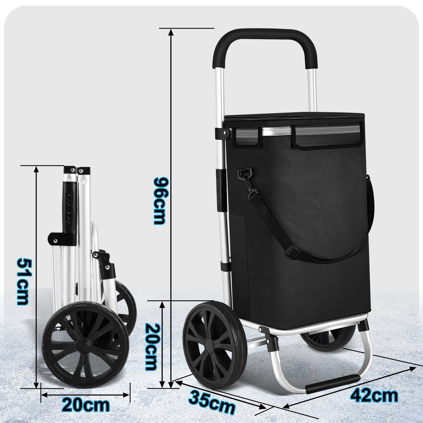 Einkaufstrolley Einkaufsroller Klappbar 40L | Karnz