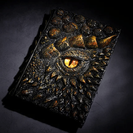 Karnz | Drachenauge 3D Prägung Journal - Handgefertigtes Harz Graviertes Notizbuch
