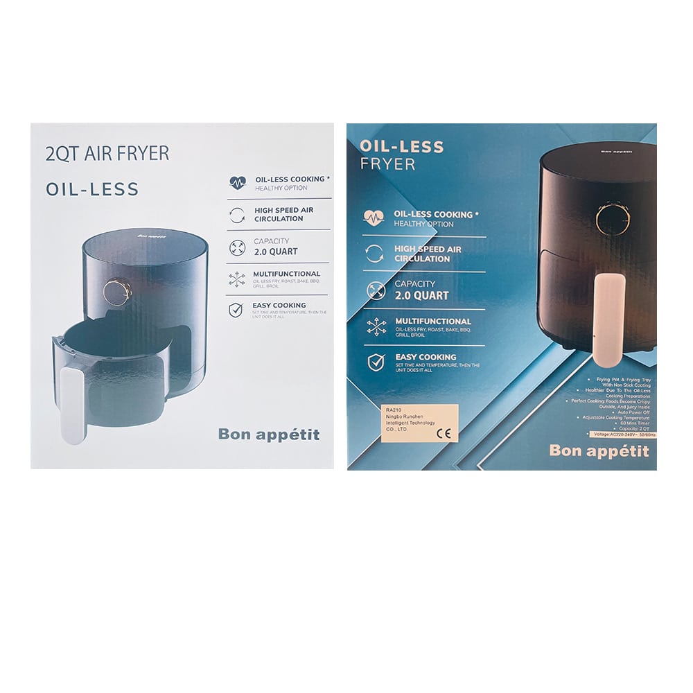 Airfryer 2,0 Liter (fettarm: grillen, backen, braten und frittieren) | Karnz