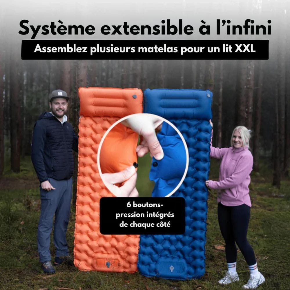 AirTrek-Matte – Aufblasbare Campingmatratze mit Fußpumpe und integriertem Kissen