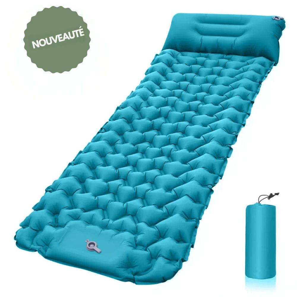 AirTrek-Matte – Aufblasbare Campingmatratze mit Fußpumpe und integriertem Kissen