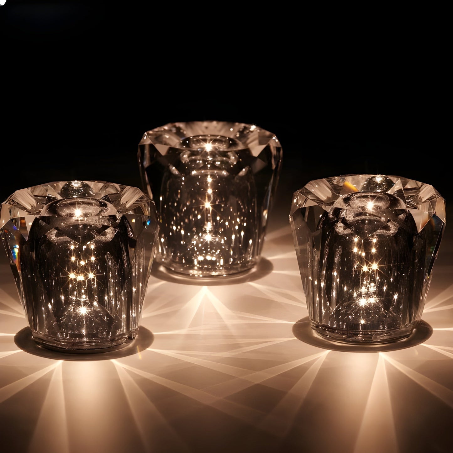 Luxus Wiederaufladbare Diamant Kristall Tischlampe - Lumière Diamant | Karnz