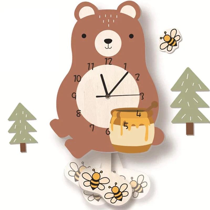 Kinder Pendeluhr mit Tierdesigns