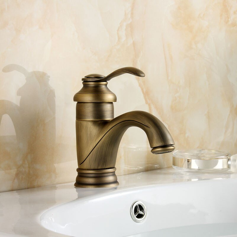Antike Messing Wasserhahn Badezimmer Armaturen Mischbatterie Waschbecken Wasserhahn