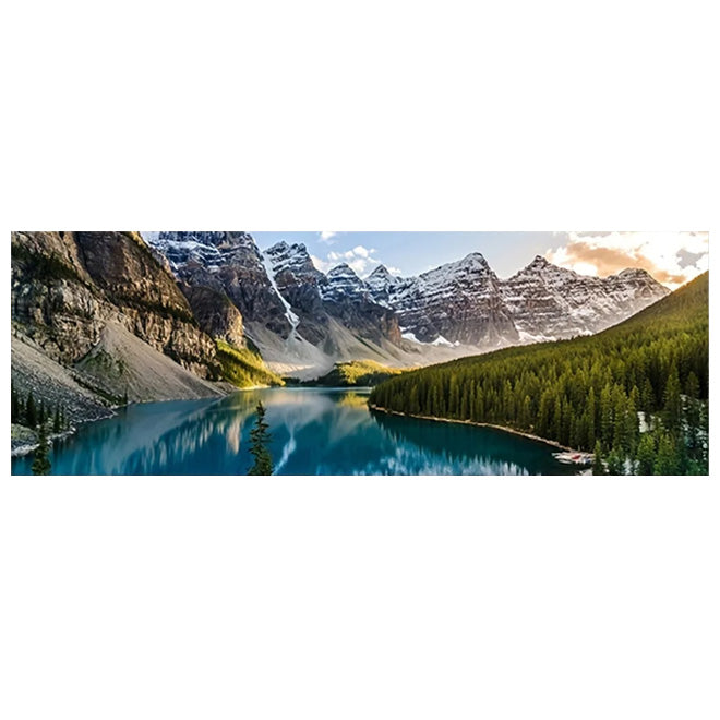 Bergsee Wald Wildnis Wandkunst Großformat Leinwanddrucke Breitformat Landschaftsbild Für Über Das Sofa Oder Über Das Bett | Karnz