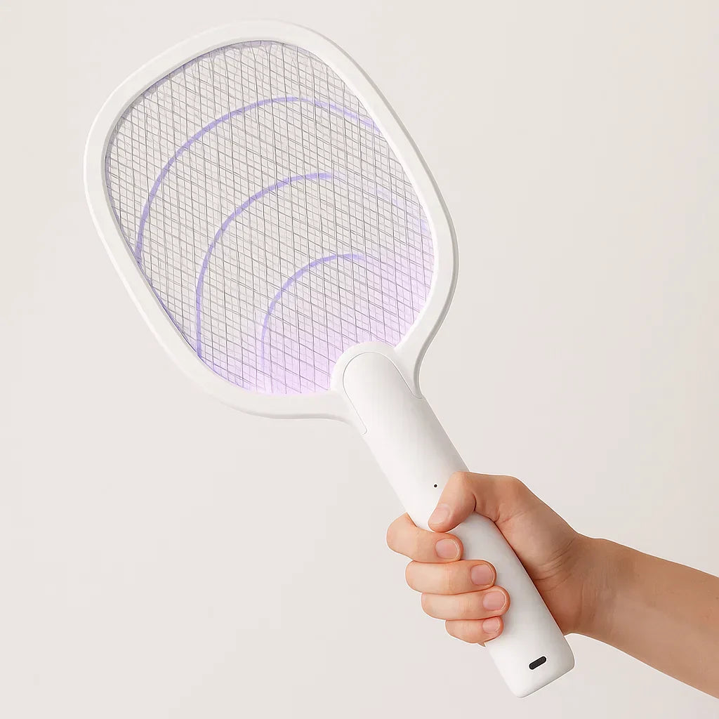 Wiederaufladbarer 2-in-1 Elektrischer Fliegenklatsche und Insektenvernichter – 2500V ohne Chemikalien | Karnz
