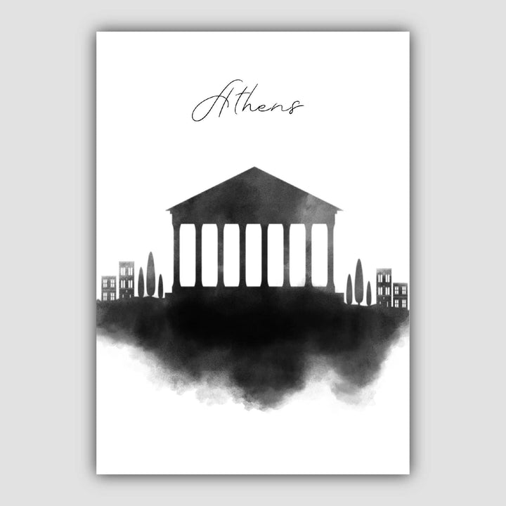 Athen Aquarell-Skyline-Stadtansicht-Druck