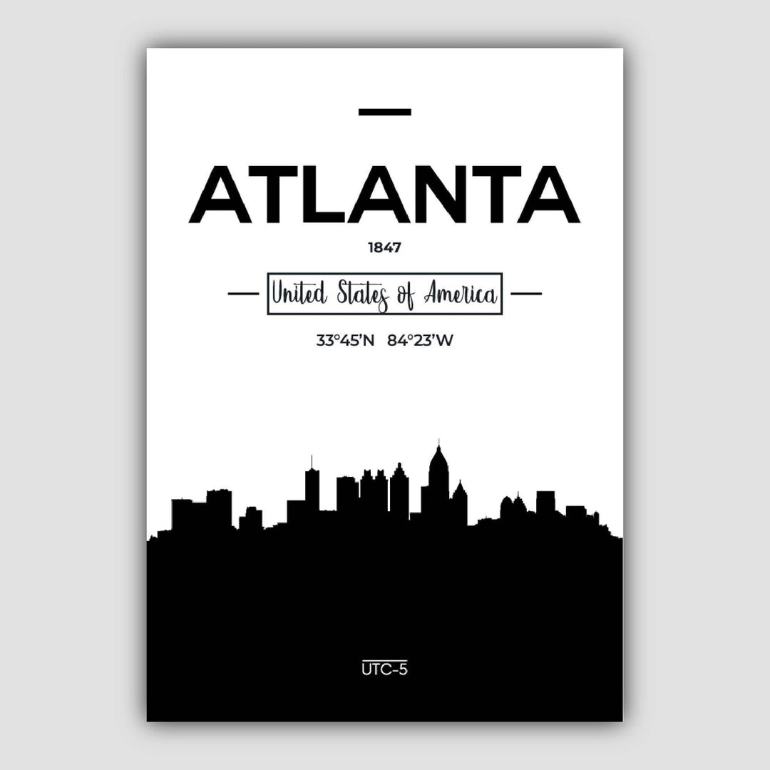 Atlanta USA Skyline Stadtansicht Poster