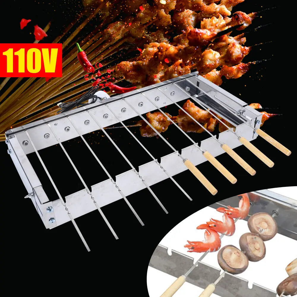 Automatischer rotierender Drehspieß Edelstahl BBQ Grillspieße Set | Karnz