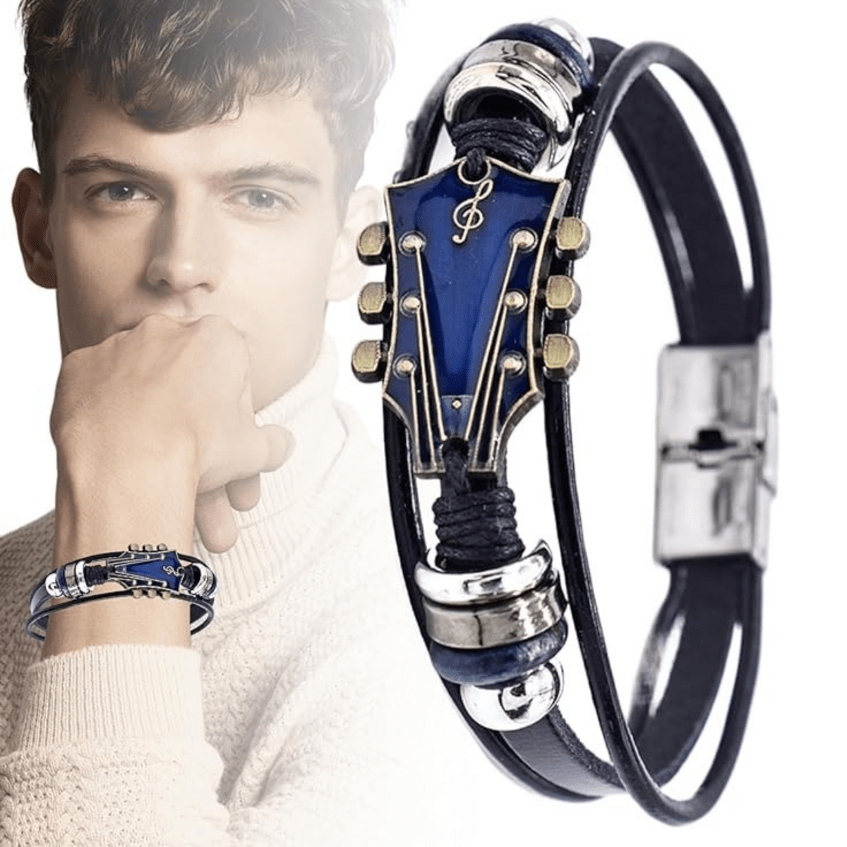 AXECHORD – Gitarren-Lederarmband im Vintage-Stil
