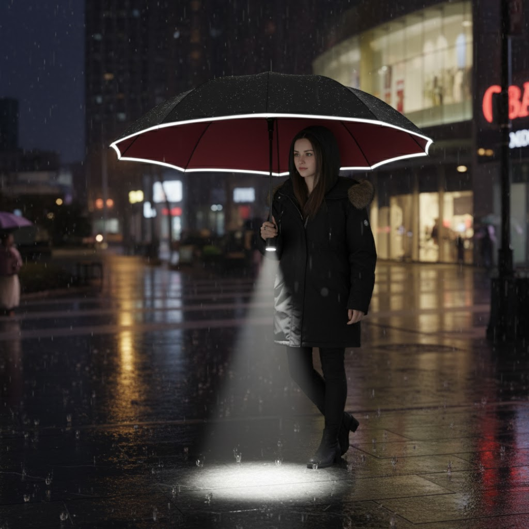 StormShield LED-Regenschirm mit Automatik | Karnz