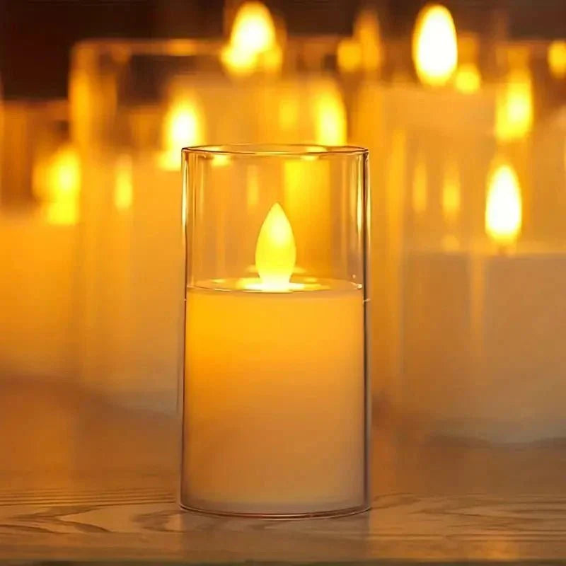 LED-Kerze mit Fernbedienung & Timer im Glasdesign | Karnz