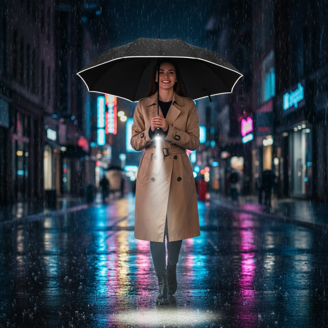 StormShield LED-Regenschirm mit Automatik | Karnz