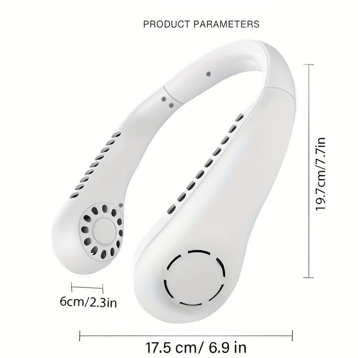 1Pc Neuer Mini Nackenventilator Tragbar Bladeless Hängender Nacken Wiederaufladbarer Luftkühler 3 Geschwindigkeits Mini Sommersportventilatoren | Karnz