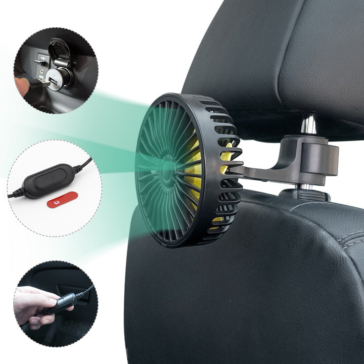 Tragbarer Auto-Lüfter Kühler mit USB und 3 Windstärken | Karnz