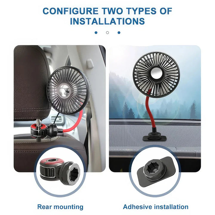 Multidirektionaler Auto Rücksitz Ventilator | Karnz