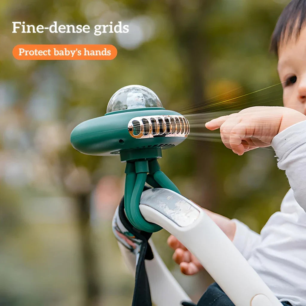 Tragbarer wiederaufladbarer faltbarer Kinderwagenventilator | Karnz