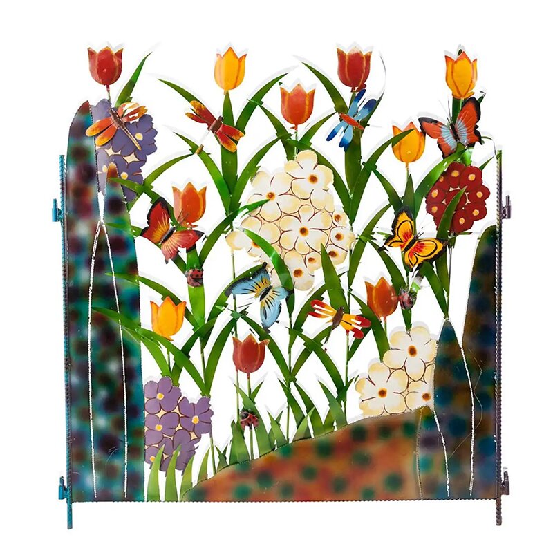 Bunte Metall-Schmetterling und Blumen Garten Sichtschutz | Karnz