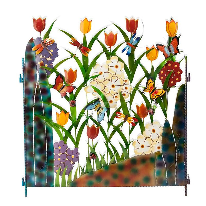 Bunte Metall-Schmetterling und Blumen Garten Sichtschutz | Karnz