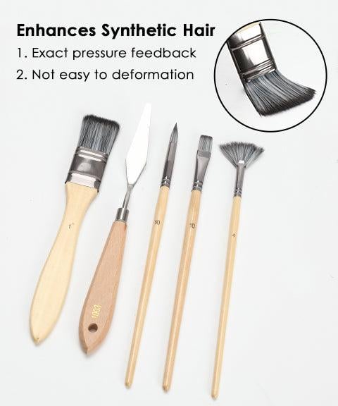 Pinselset 24-teilig mit Rollmappe und Malmesser | Karnz