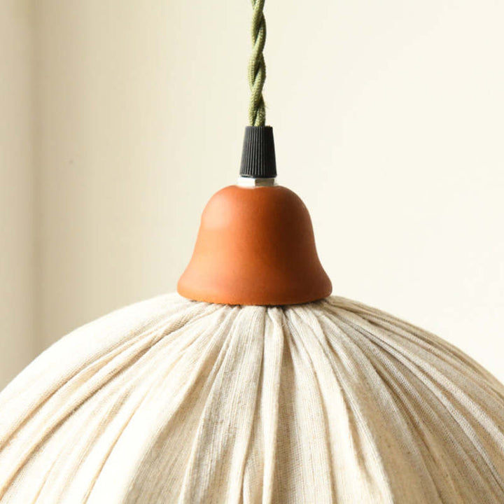 EcoLume - Minimalistische skandinavische LED Pendelleuchte Beige Stoffschirm, verstellbar für Wohnzimmer und Esszimmer | Karnz