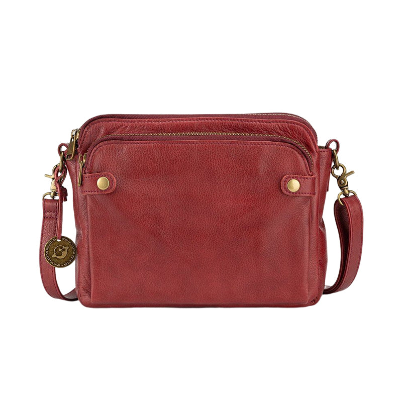 Dreilagige Leder-Umhängetasche, Schultertasche & Clutch