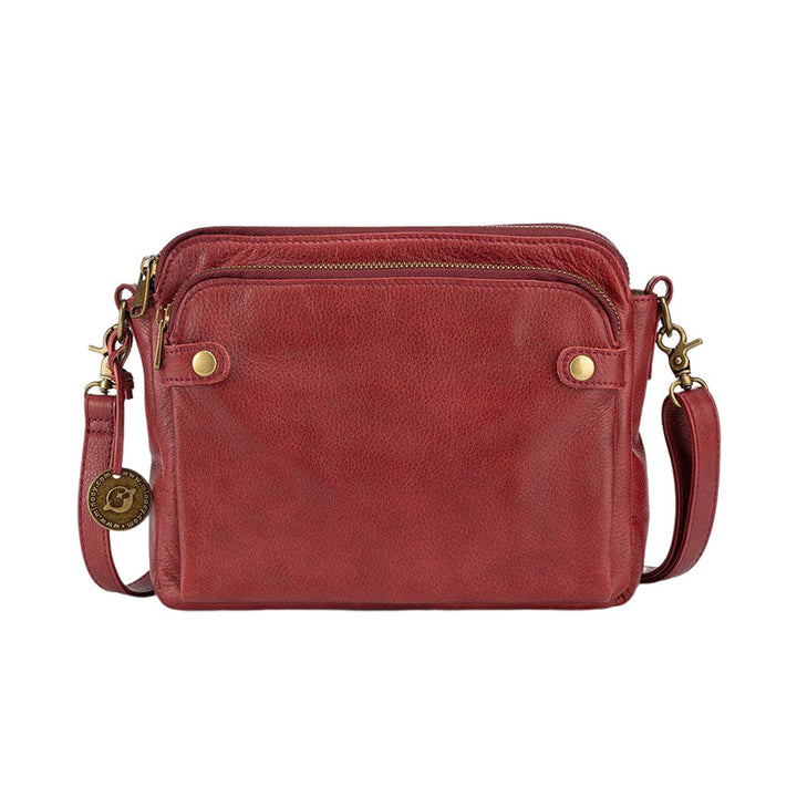 Dreilagige Leder-Umhängetasche, Schultertasche & Clutch