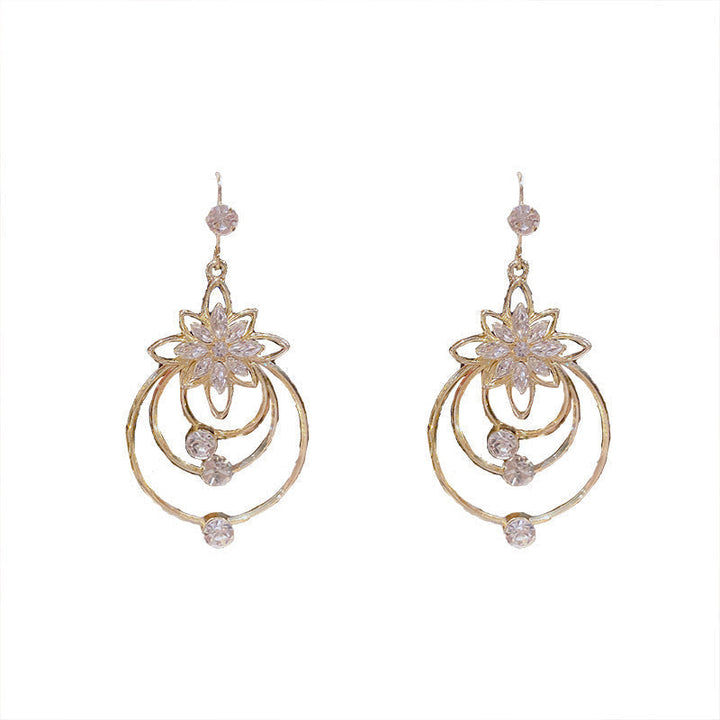 Kristall Lotus Drei Ring Ohrringe Karnz
