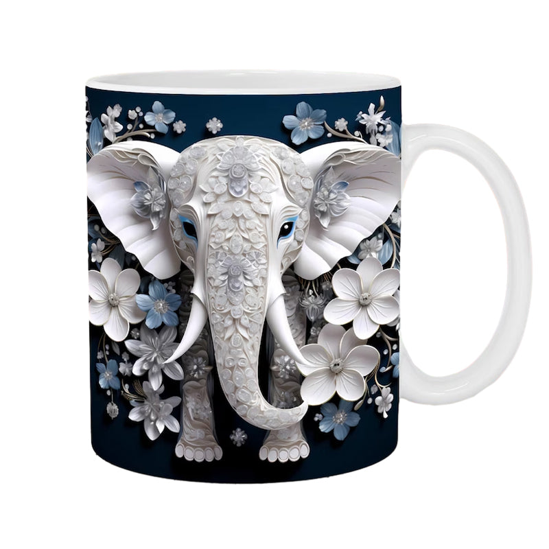 3D Elefanten Blumen Tasse | Karnz