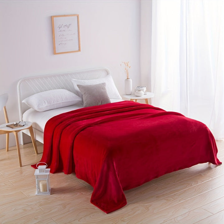 Kuschelige rote Flanell-Decke – Luxus und wohlige Wärme für gemütliche Nächte | Karnz