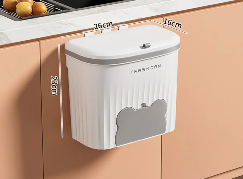 EcoBin Küche & Bad Wand Mülltonne – 8,5L / 12L mit Deckel Karnz