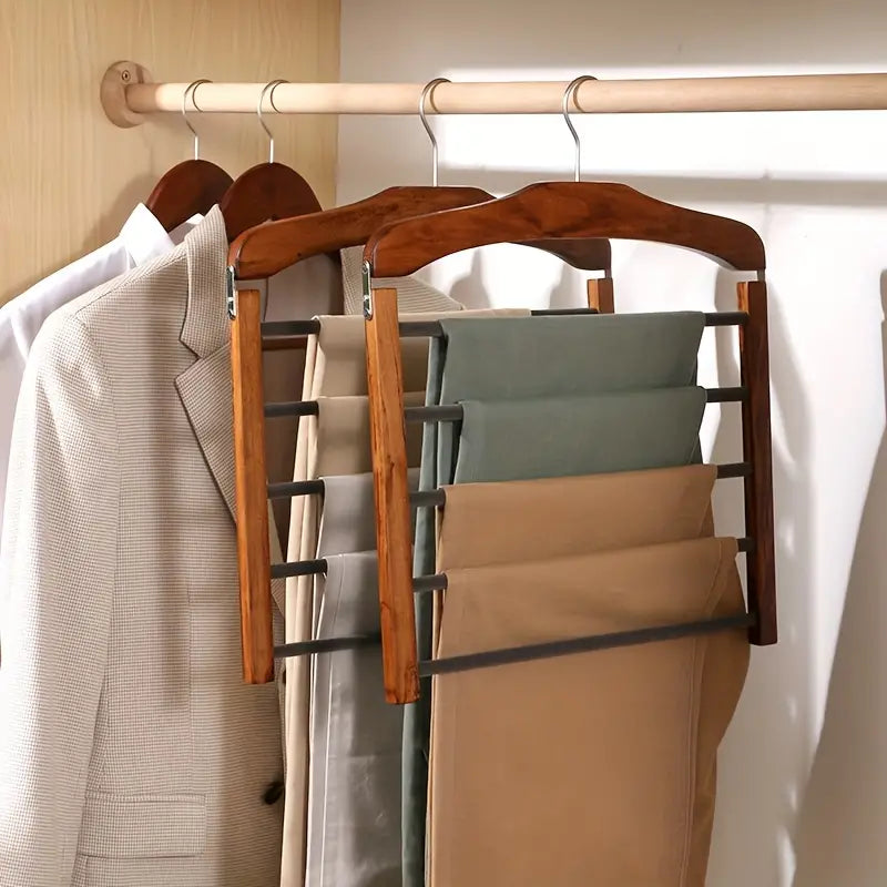 Holz-Hosenbügel mit mehreren Lagen für die Kleidung-Organisation | Karnz