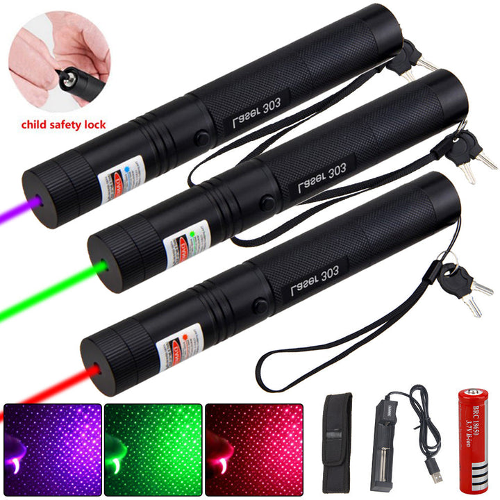 Karnz | Zelara-Power Laserpointer 303 - Wiederaufladbarer sichtbarer USB-Laserpointer mit hoher Leistung