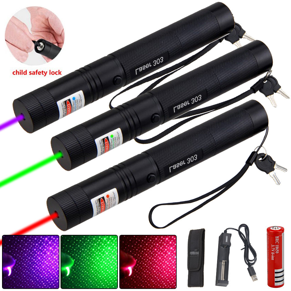 Karnz | Zelara-Power Laserpointer 303 - Wiederaufladbarer sichtbarer USB-Laserpointer mit hoher Leistung
