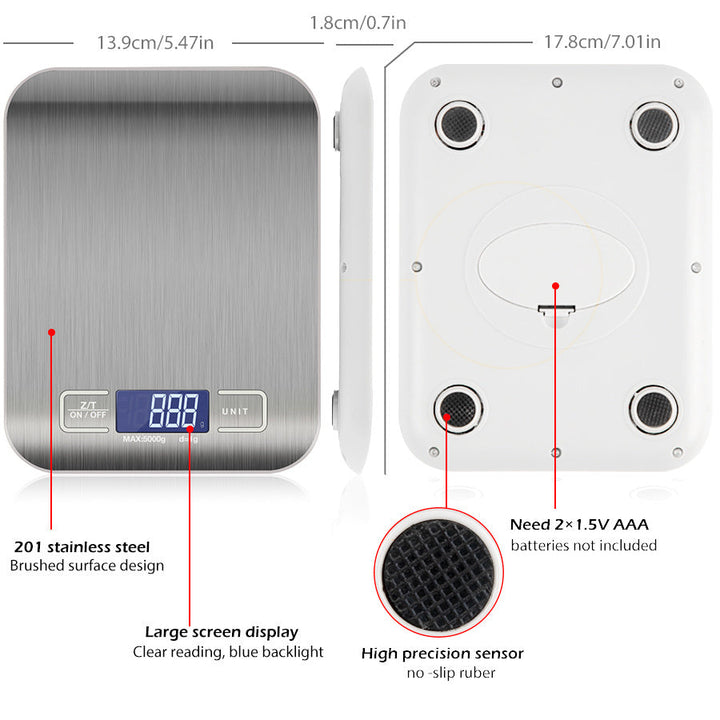 Digitale Küchenwaage: 5KG/11lb Kapazität. | Karnz