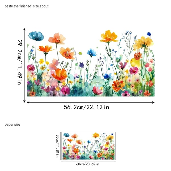 Karnz | 💐 Buntes Blumengeschenk Fensteraufkleber 🖼️ (Entfernbare ohne Rückstände)