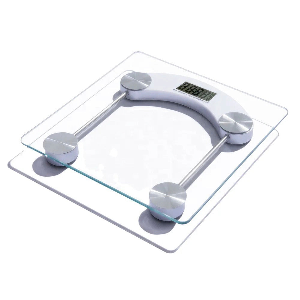 Personenwaage (180 kg) mit transparenter Glasplattform | Karnz