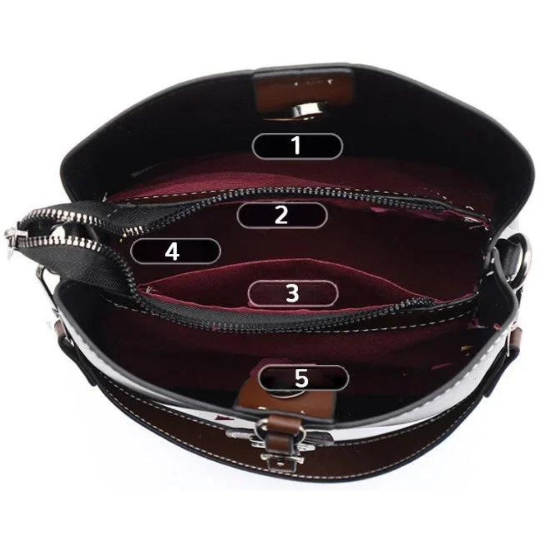 Schultertasche: Niche Damen-Umhängetasche aus echtem Leder