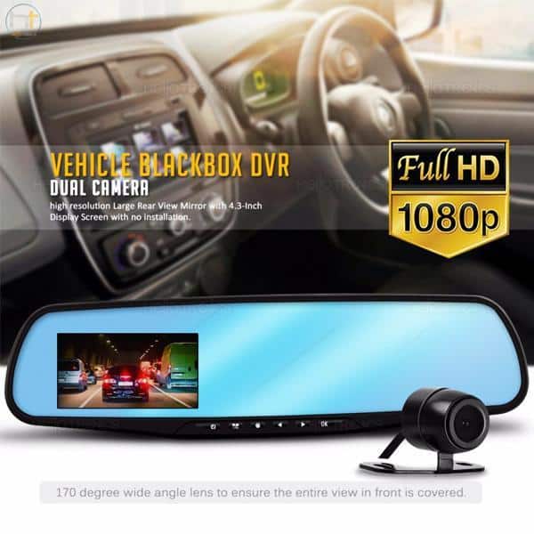 Dashcam-Rückspiegel mit Front-/Rückfahrkamera (Full HD und Nightvision) | Karnz
