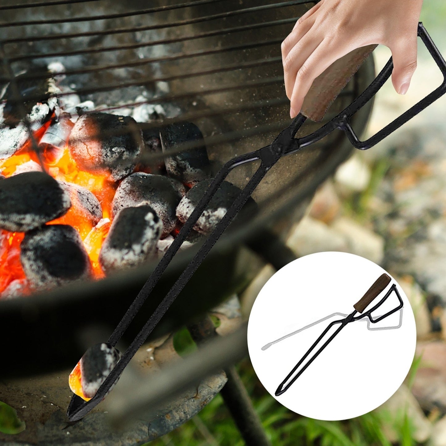 Barbecue Holzkohle-Klammer Einzigartige Form BBQ Holzkohle-Klammer | Karnz