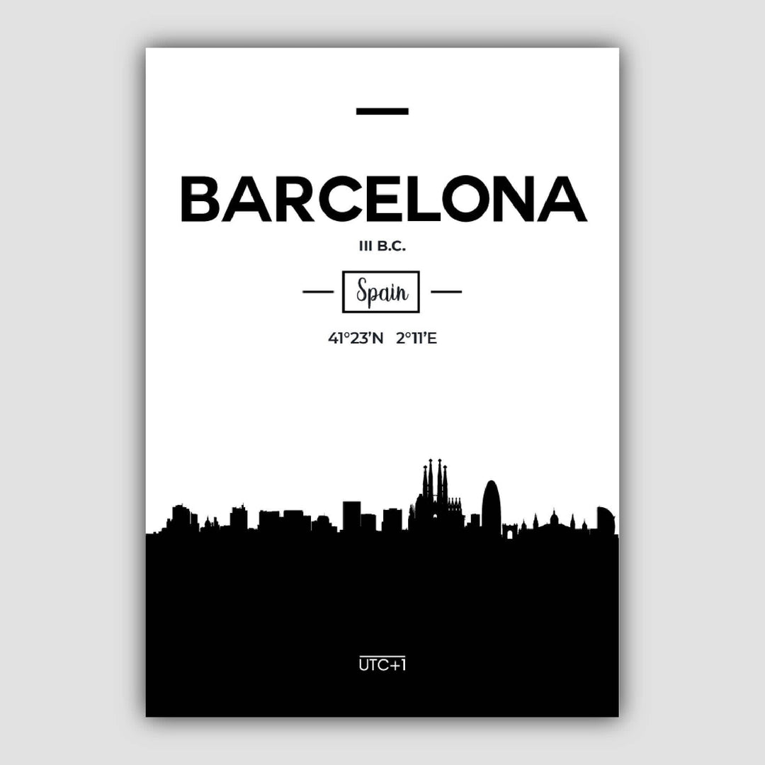 Barcelona, Spanien – Skyline – Stadtansicht (Druckversion)