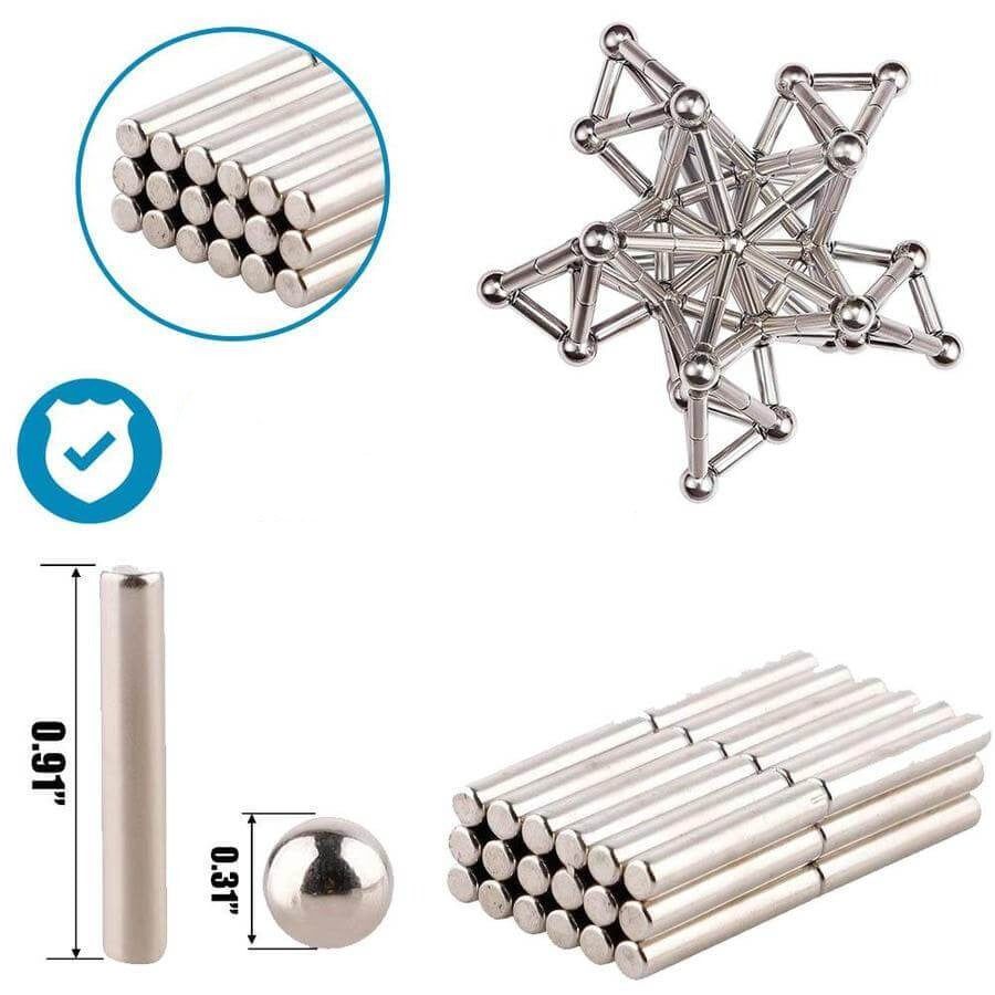 Karnz | Magnetische Stäbe - Kreatives Bauspiel - Kinder