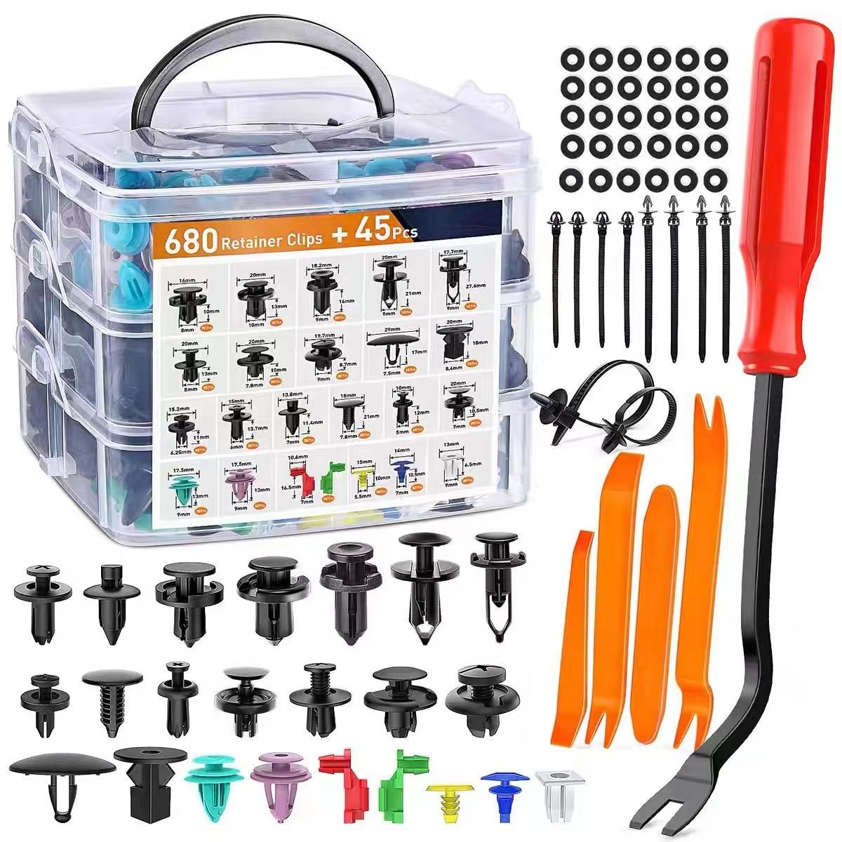 Auto-Befestigungsclips-Set 680 Teile | Karnz